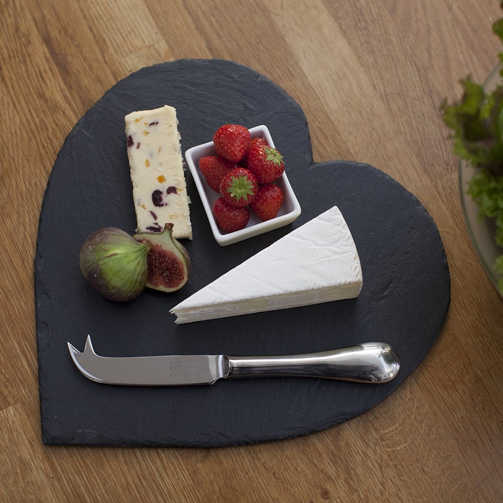 Selbrae House Heart Slate Cheese Board-Valentine-Goviers