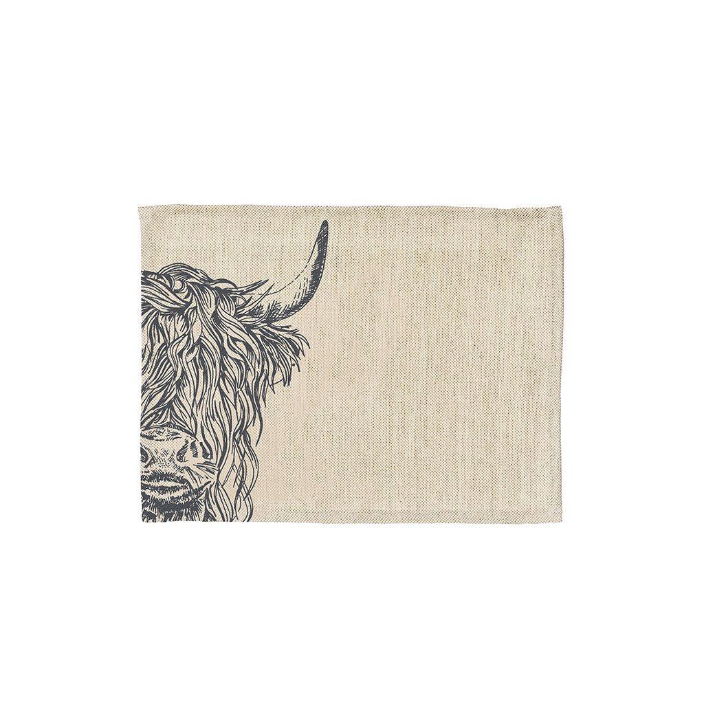 Selbrae House Highland Cow Linen Placemats-home-Goviers