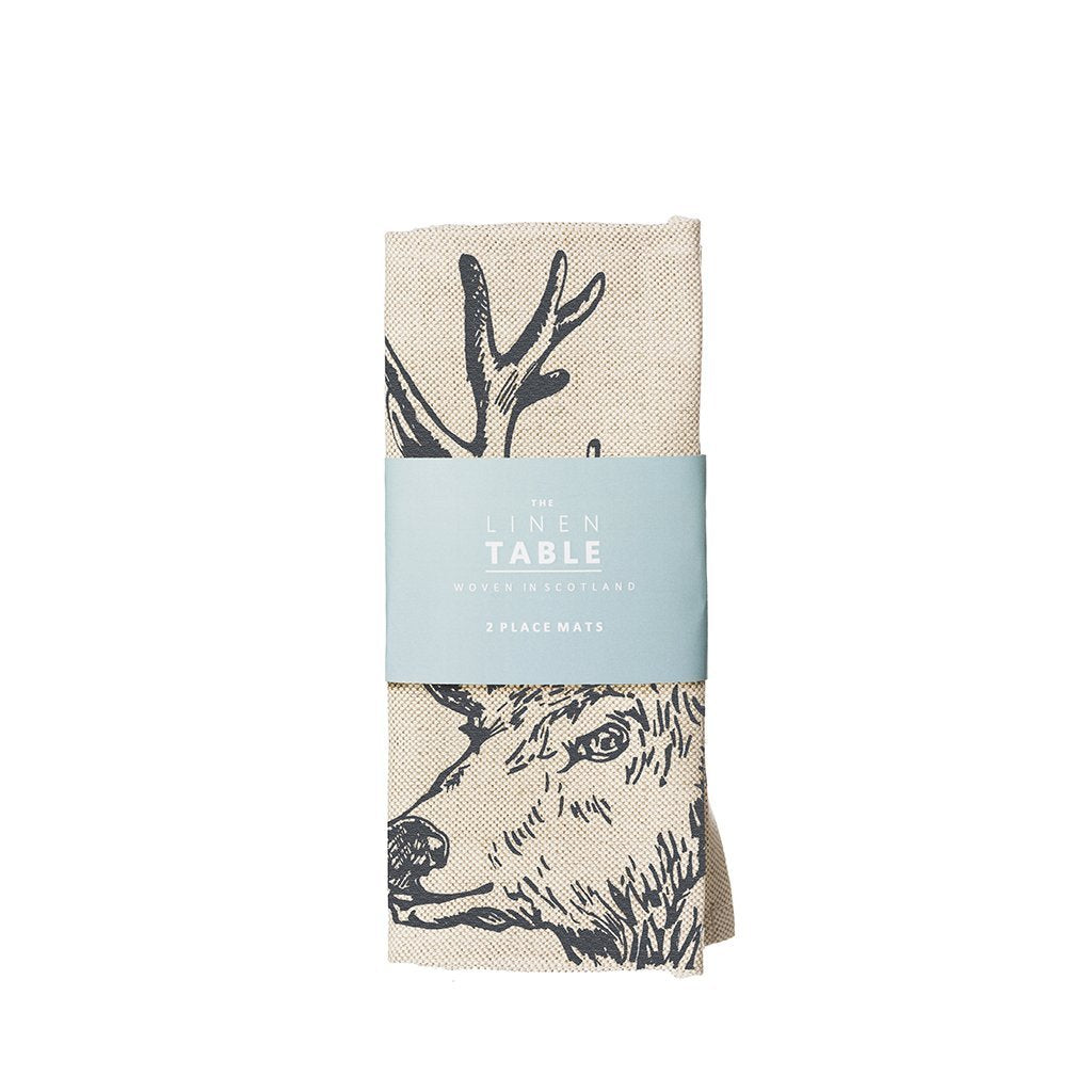 Selbrae House Stag Linen Place Mats | set of 2-home-Goviers
