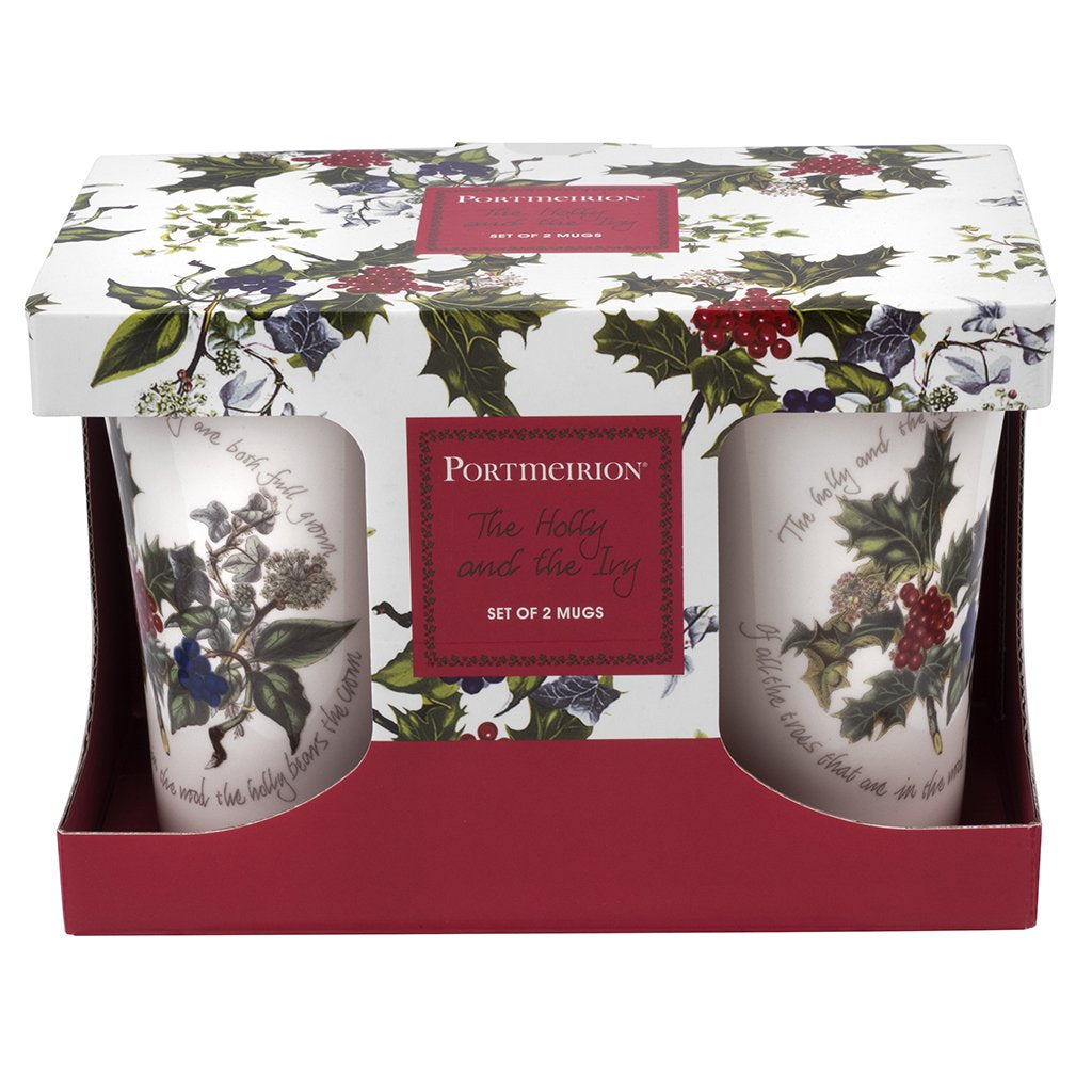 Portmeirion Holly and Ivy Boxed 2 Mug Set-Home Accessories-Goviers