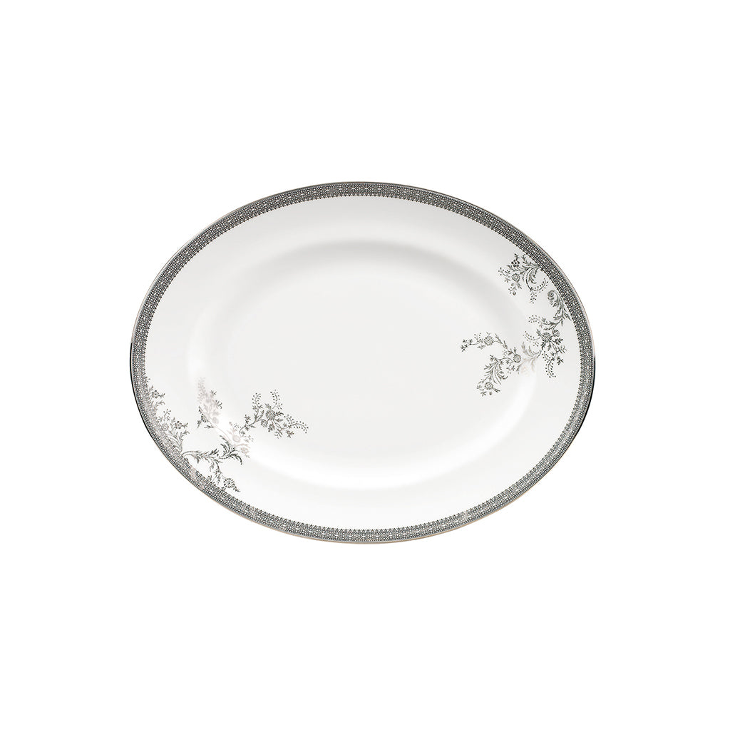 Wedgwood Vera Wang Lace Platinum Oval Dish 35cm
