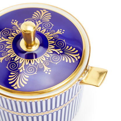 Wedgwood Anthemion Blue Covered Sugar