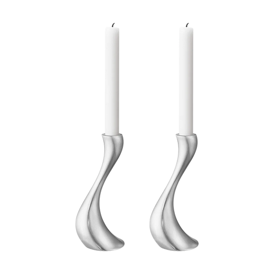 Georg Jensen Cobra Candleholder Set of 2, Medium - Matte