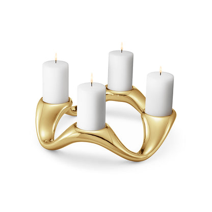 Georg Jensen Cobra Gold Round Candle Holder