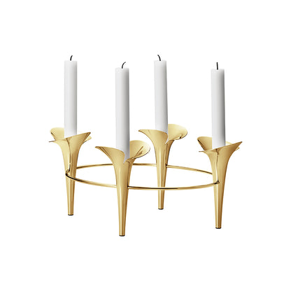 Georg Jensen Bloom Gold Taper Candleholder
