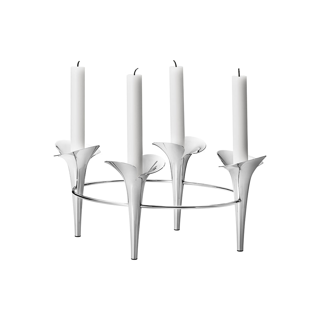 Georg Jensen Bloom Stainless Steel Taper Candleholder