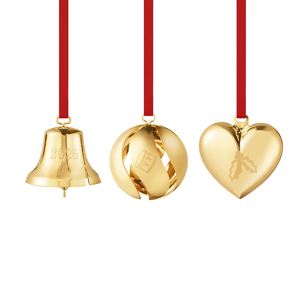 Georg Jensen 2026 Gold Ornament Set of 3 -DELIVERY JULY