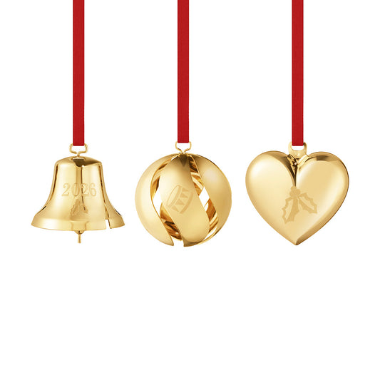 Georg Jensen 2026 Gold Ornament Set of 3 -DELIVERY JULY