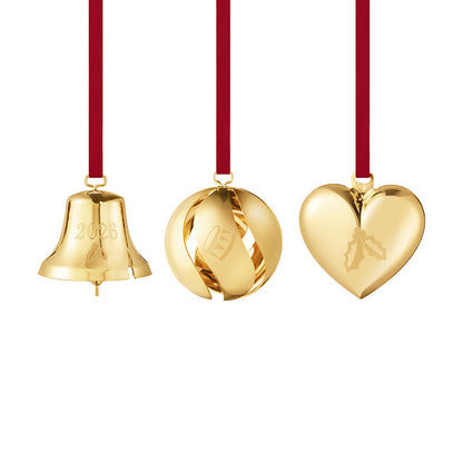 Georg Jensen 2026 Gold Ornament Set of 3 -DELIVERY JULY