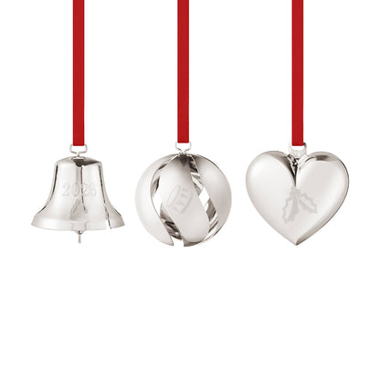 Georg Jensen 2026 Palladium Ornament Set of 3 -DELIVERY JULY