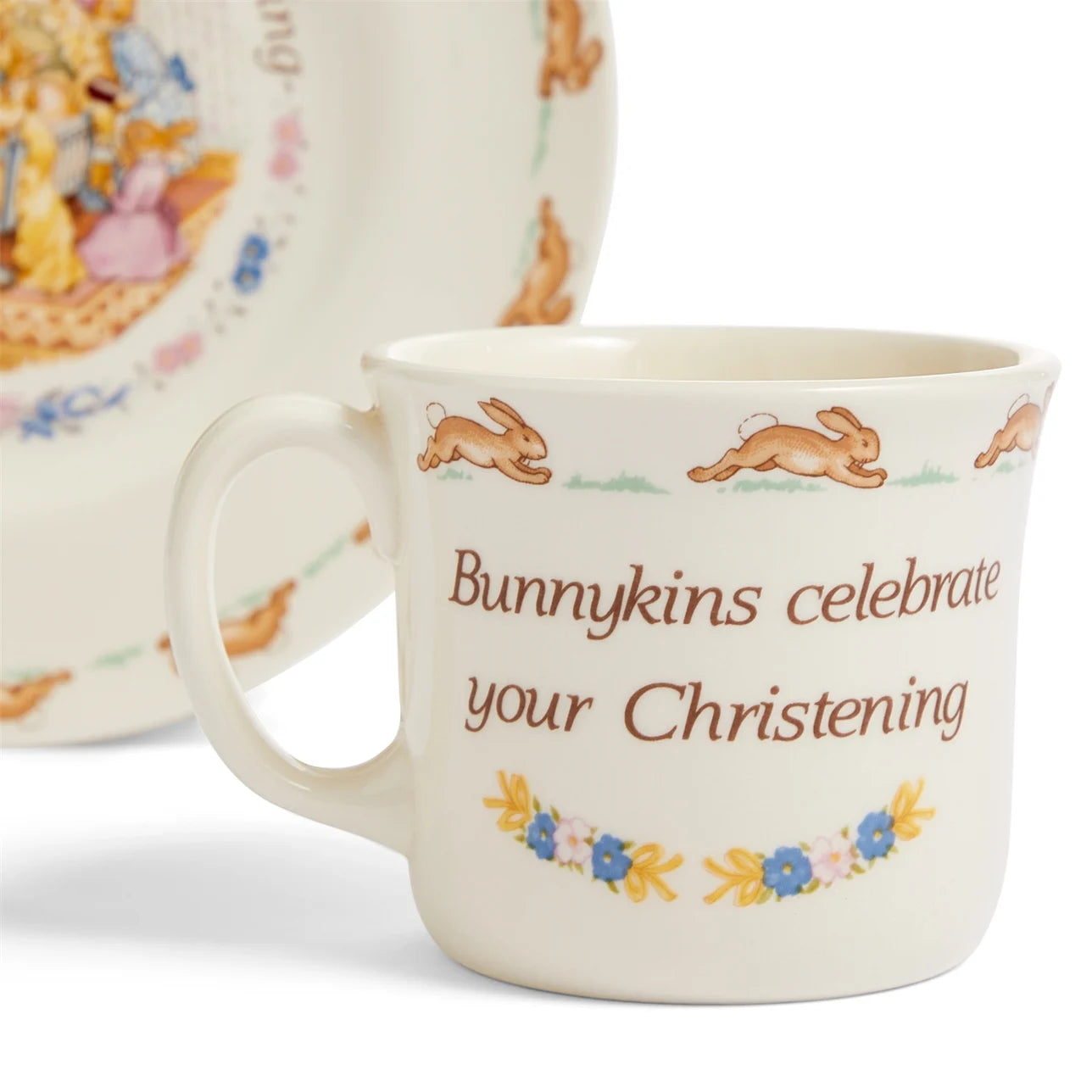 Royal Doulton Bunnykins Christening Plate & Mug 2-Piece Set - DELIVERY OCTOBER
