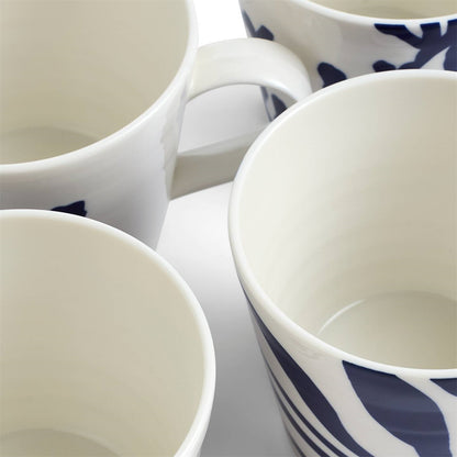 Royal Doulton Pacific Blue Mug 400ml Mixed Patterns Blue Set of 4