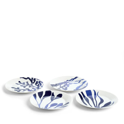 Royal Doulton Pacific Blue Plate 24cm Mixed Patterns Blue Set of 4