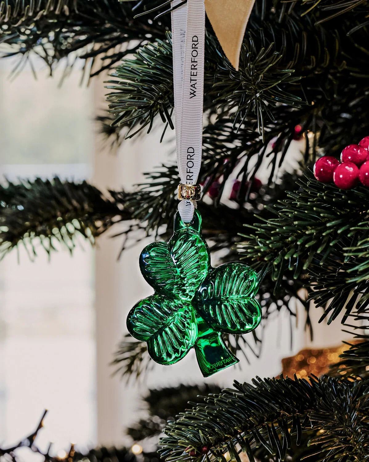 Waterford Christmas Mini Shamrock Green Ornament