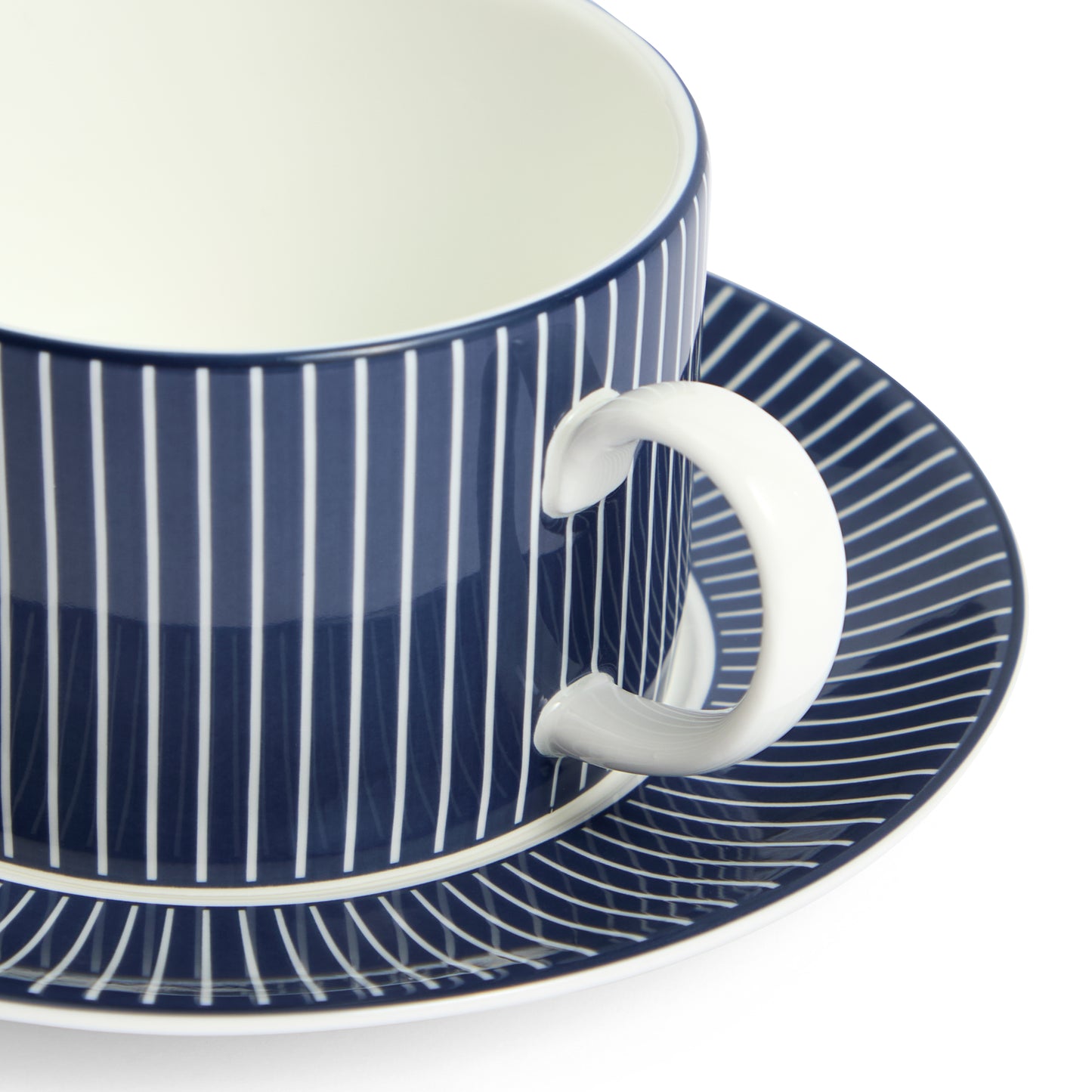 Wedgwood Gio Pinstripe Teacup and Saucer Blue