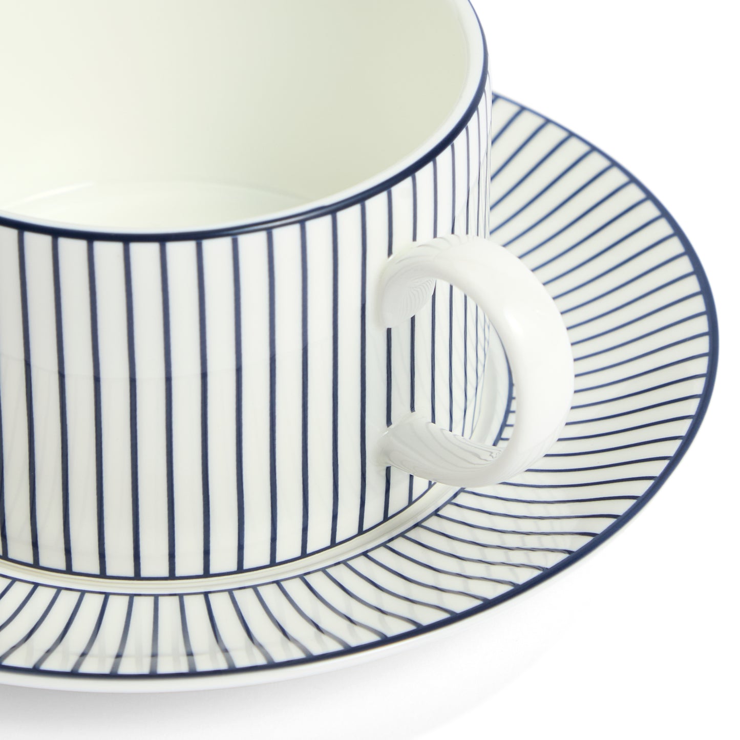 Wedgwood Gio Pinstripe Teacup and Saucer White