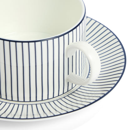 Wedgwood Gio Pinstripe Teacup and Saucer White