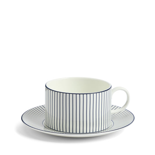 Wedgwood Gio Pinstripe Teacup and Saucer White