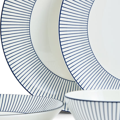 Wedgwood Gio Pinstripe Dinner Set of 8 White