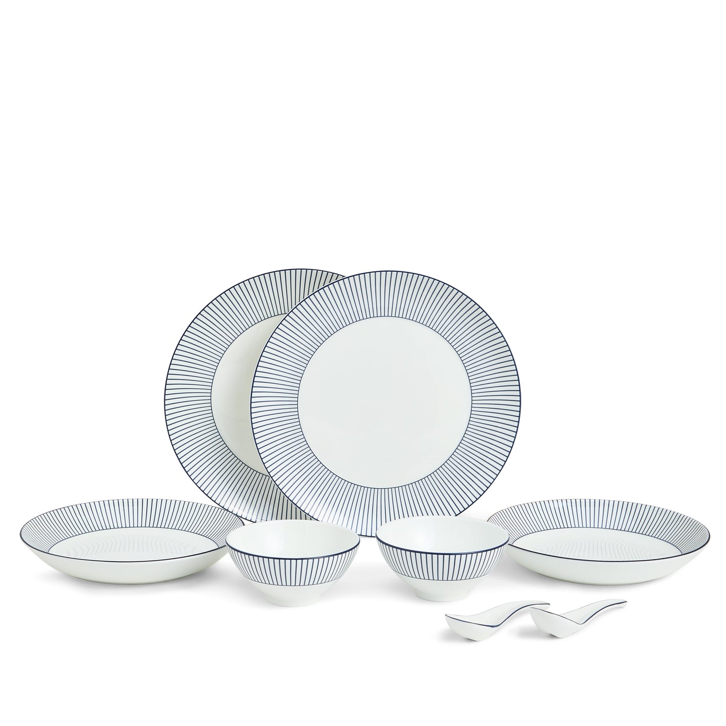 Wedgwood Gio Pinstripe Dinner Set of 8 White