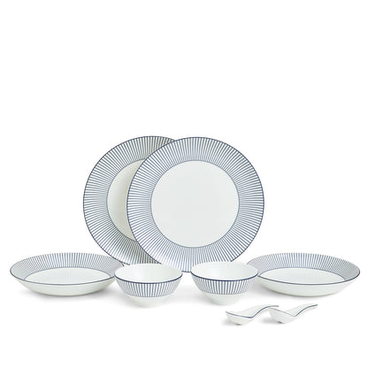 Wedgwood Gio Pinstripe Dinner Set of 8 White