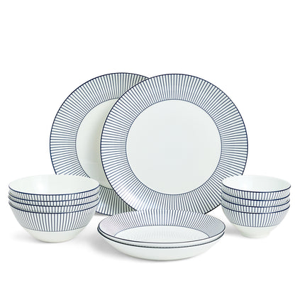 Wedgwood Gio Pinstripe 12 Piece Set White