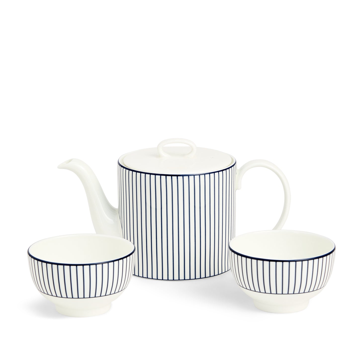 Wedgwood Gio Pinstripe Teapot and Bowl Set White