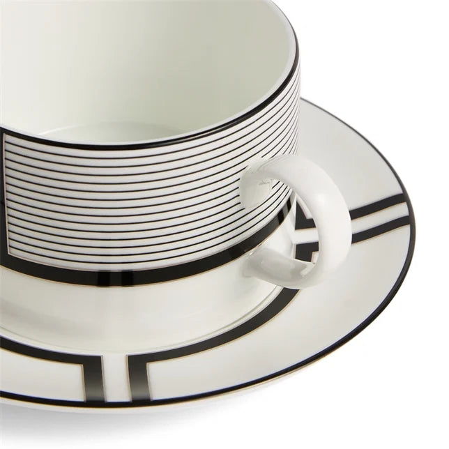 Wedgwood Vera Wang Luxe Graphite Teacup Saucer V1