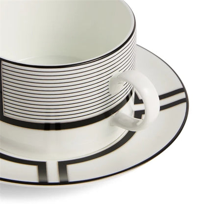 Wedgwood Vera Wang Luxe Graphite Teacup Saucer V1