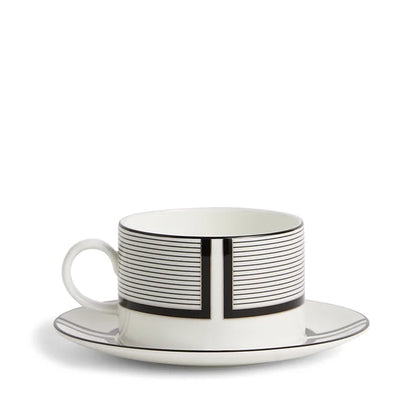 Wedgwood Vera Wang Luxe Graphite Teacup Saucer V1