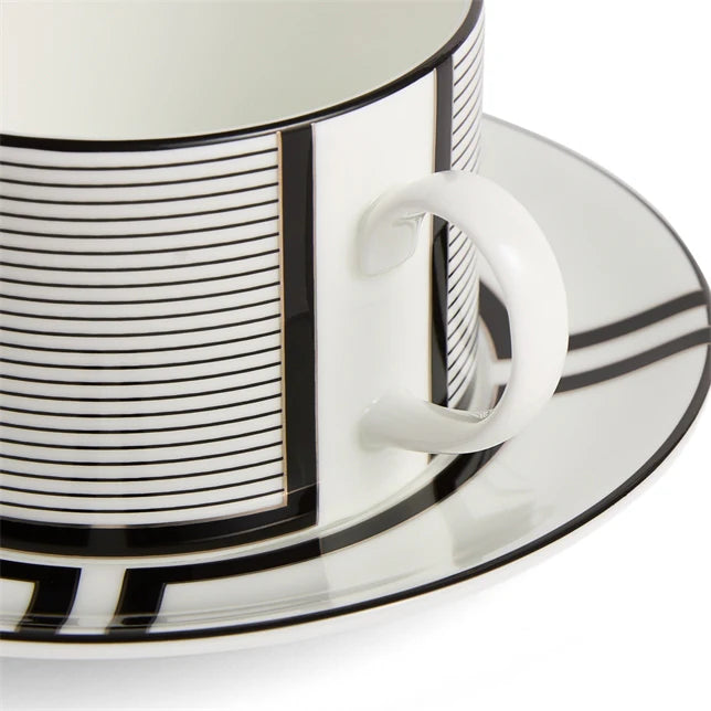 Wedgwood Vera Wang Luxe Graphite Teacup Saucer V2