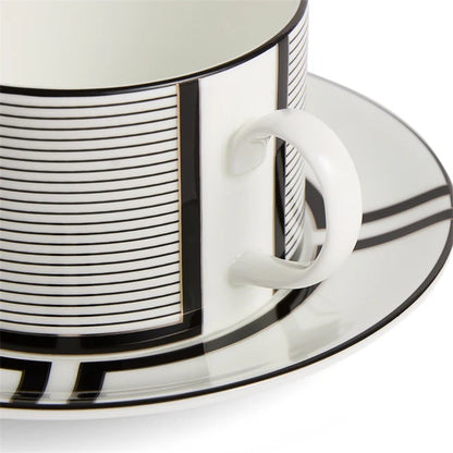 Wedgwood Vera Wang Luxe Graphite Teacup Saucer V2