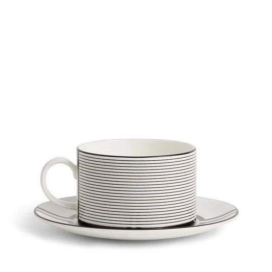 Wedgwood Vera Wang Luxe Graphite Teacup Saucer V2