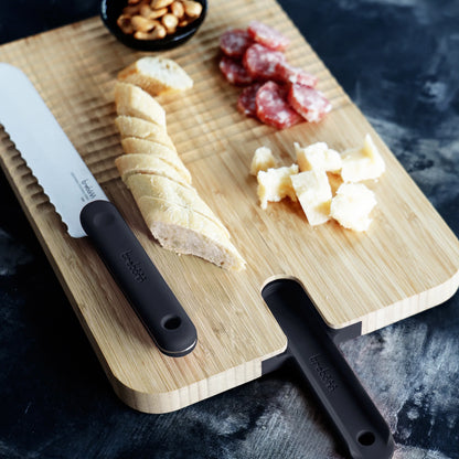 Trebonn Artu Cutting Board With Bread Knife 20cm (Black Edition)