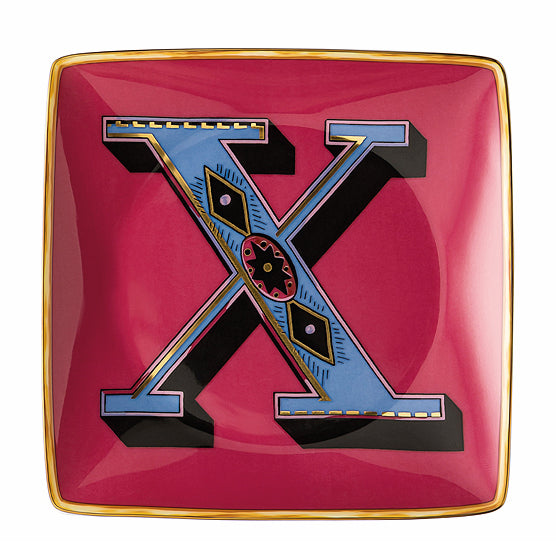 Versace Holiday Alphabet Dish - X