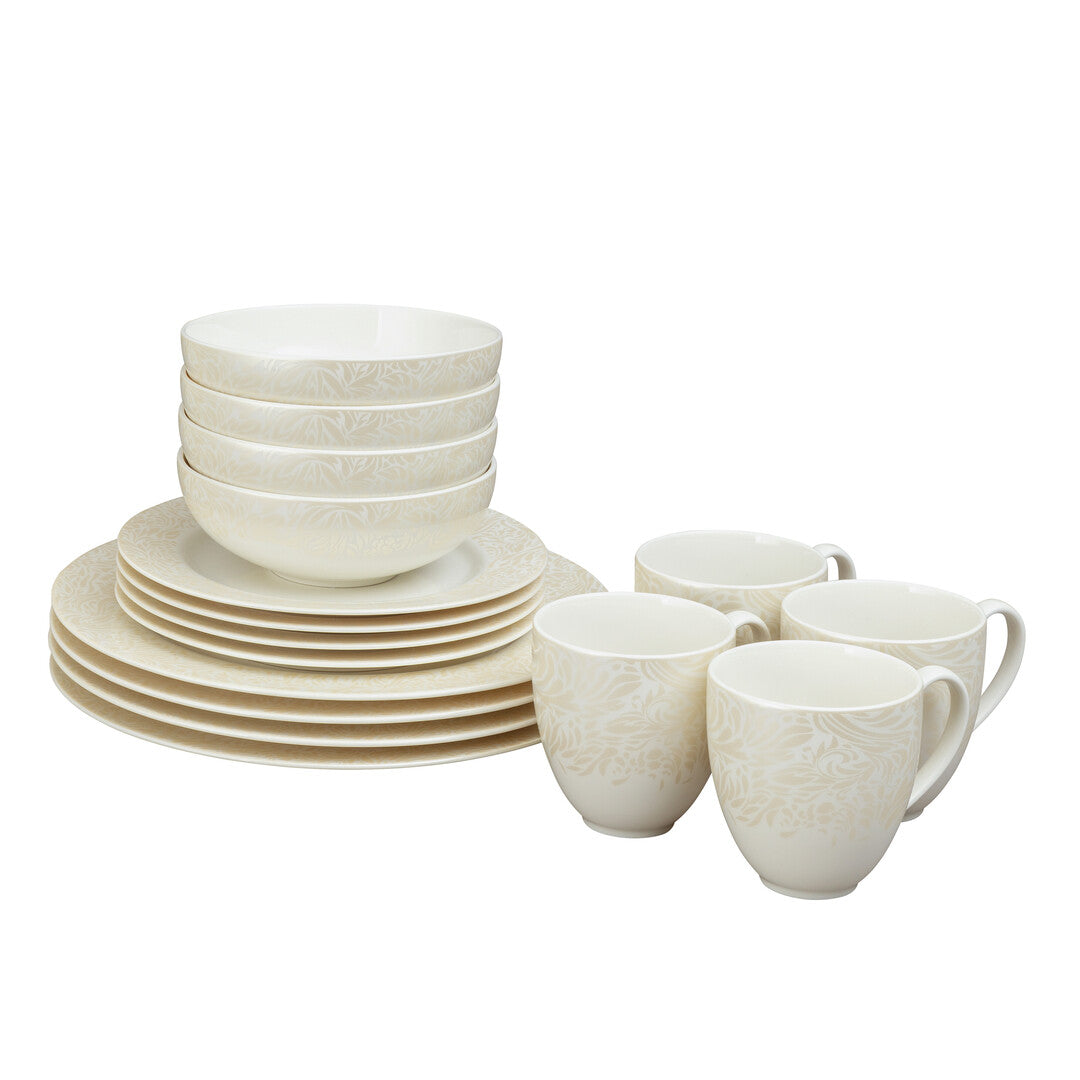 Denby Monsoon Lucille Gold Tableware Set of 16 Havens