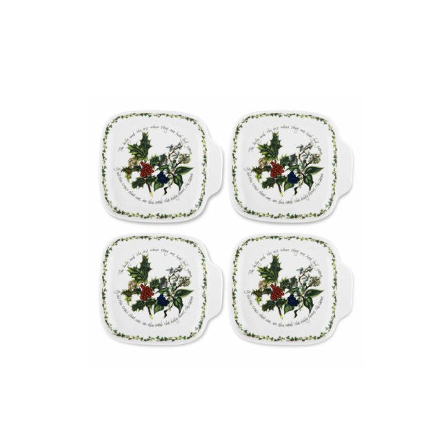 Portmeirion Holly and Ivy Canape Dishes Set of 4
