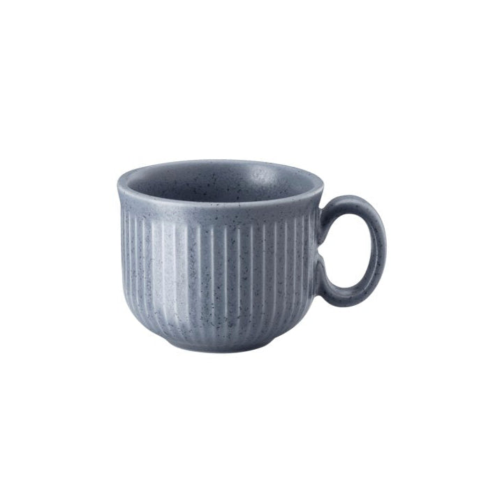 Blue ceramic mug on a white background