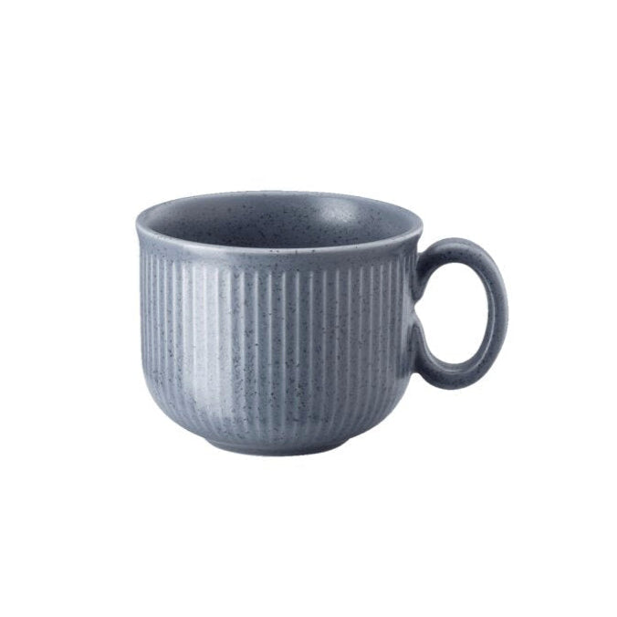 Blue ceramic mug on a white background