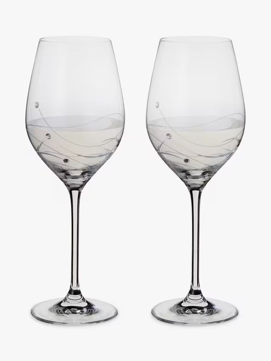 Dartington Crystal Glitz Wine Glass Pair