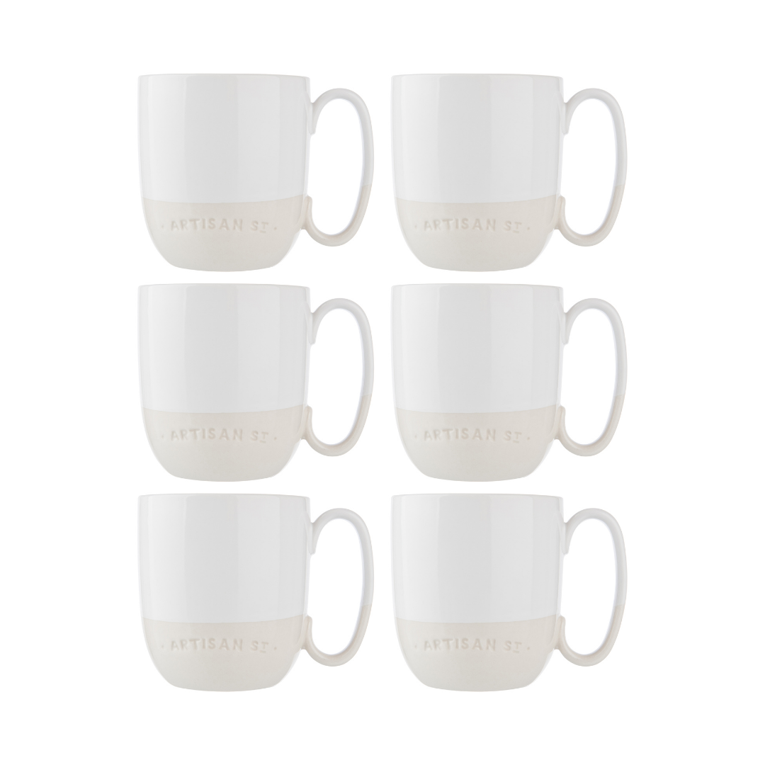 Artisan Street White Breakfast Mug Set of 6