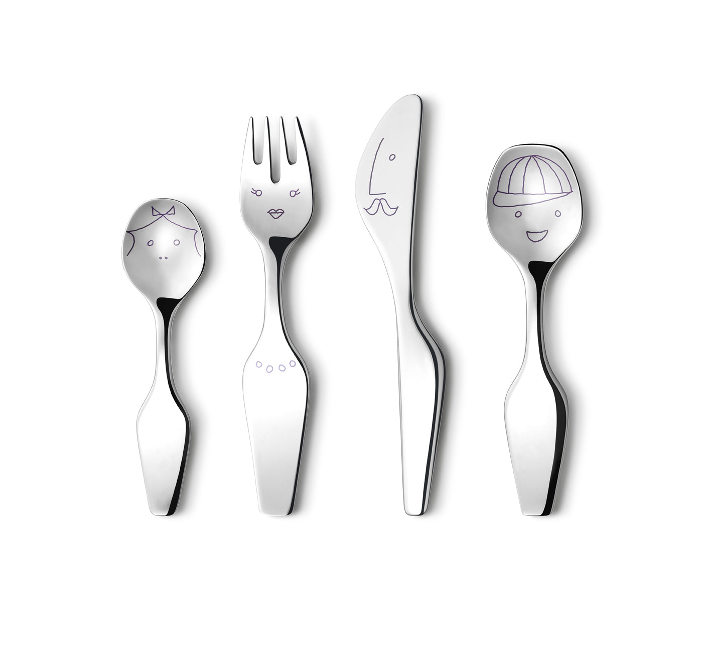 Georg Jensen Alfredo The Twist Family 4 Piece Cutlery Set