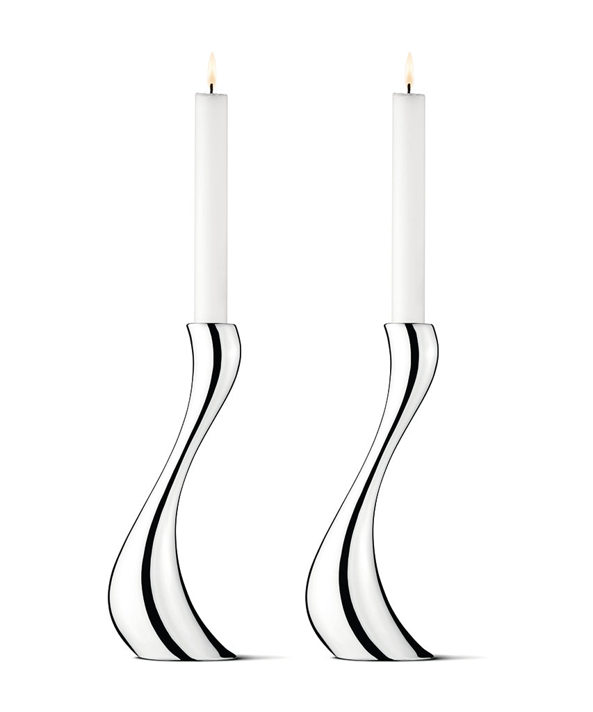 Georg Jensen Cobra Candleholder Set of 2, Large