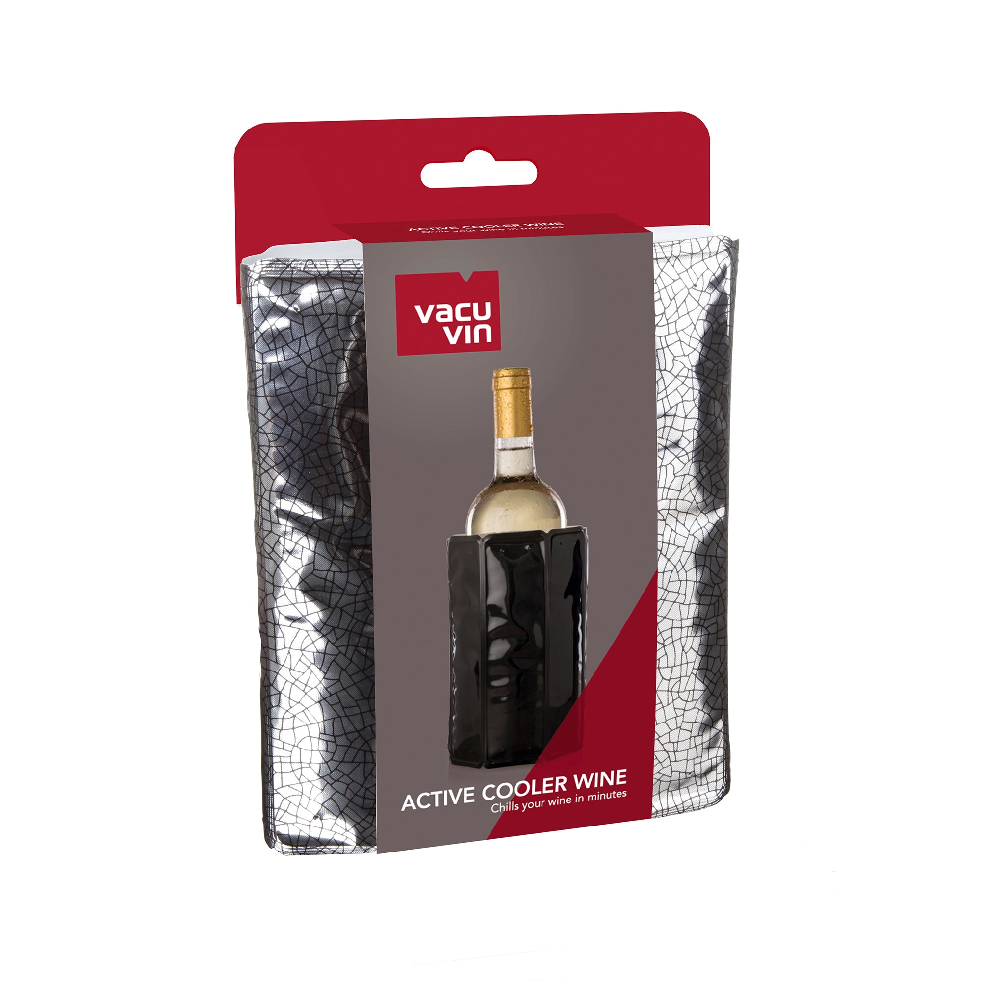 Vacu Vin Active Cooler Wine Sleeve - Silver/Black