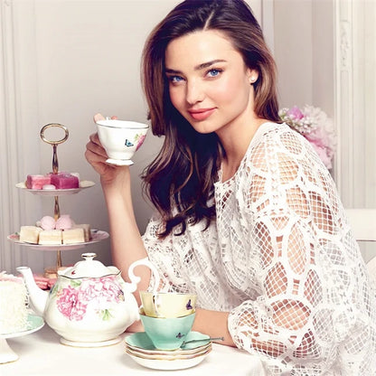 Royal Albert Miranda Kerr Teacups and Saucer, Set of 4