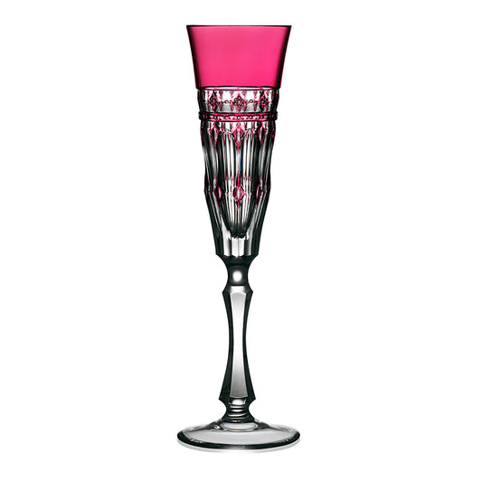 Varga Crystal Barcelona Raspberry Champagne Flute
