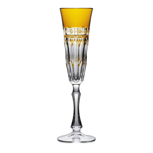 Varga Crystal Barcelona Amber Champagne Flute