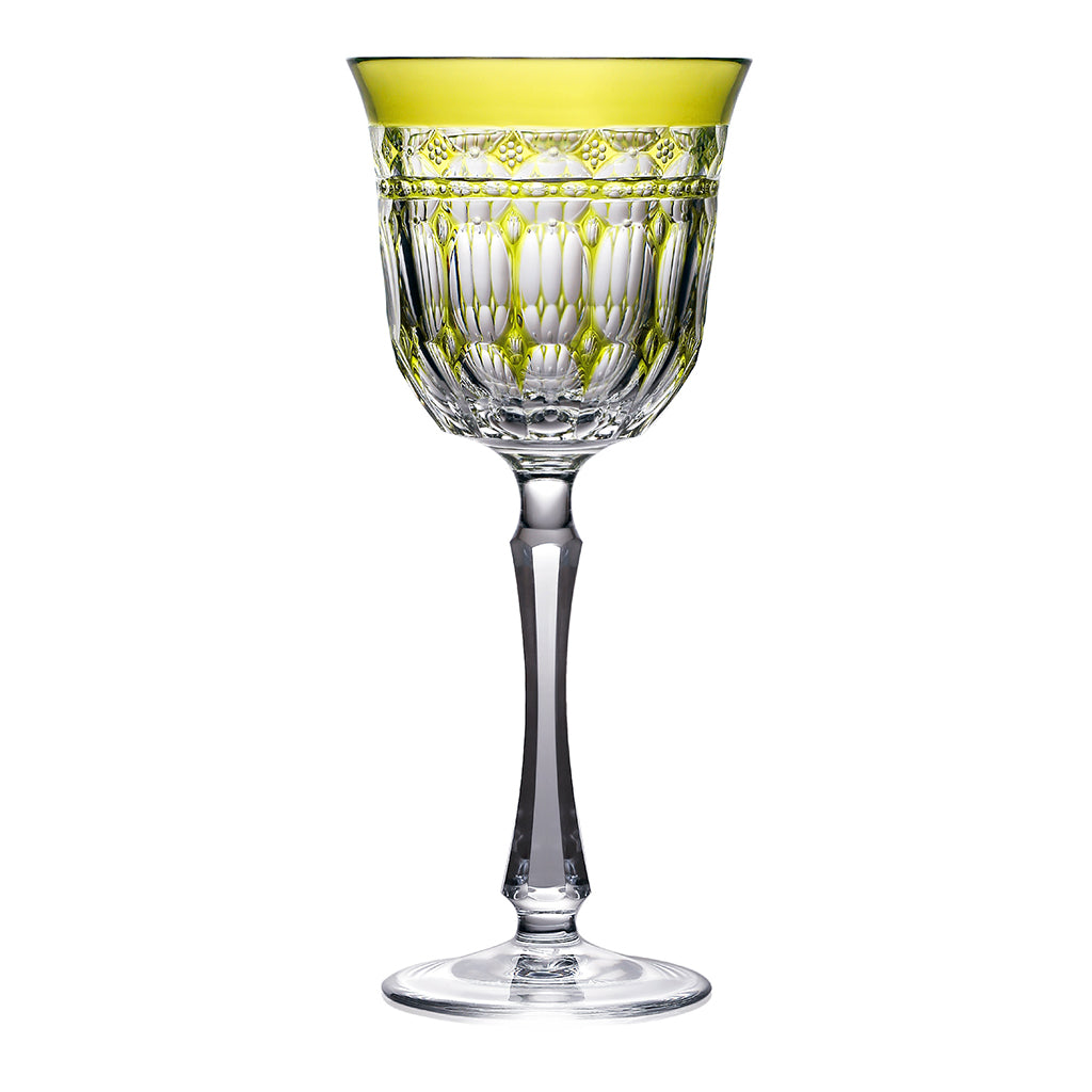 Varga Crystal Barcelona Yellow-Green Water Goblet