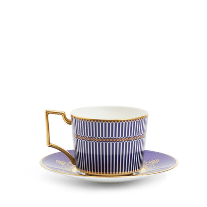 Wedgwood Anthemion Blue Teacup and Saucer