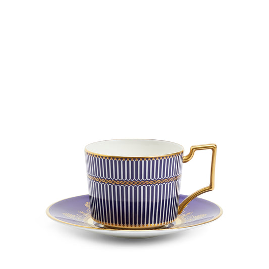 Wedgwood Anthemion Blue Teacup and Saucer